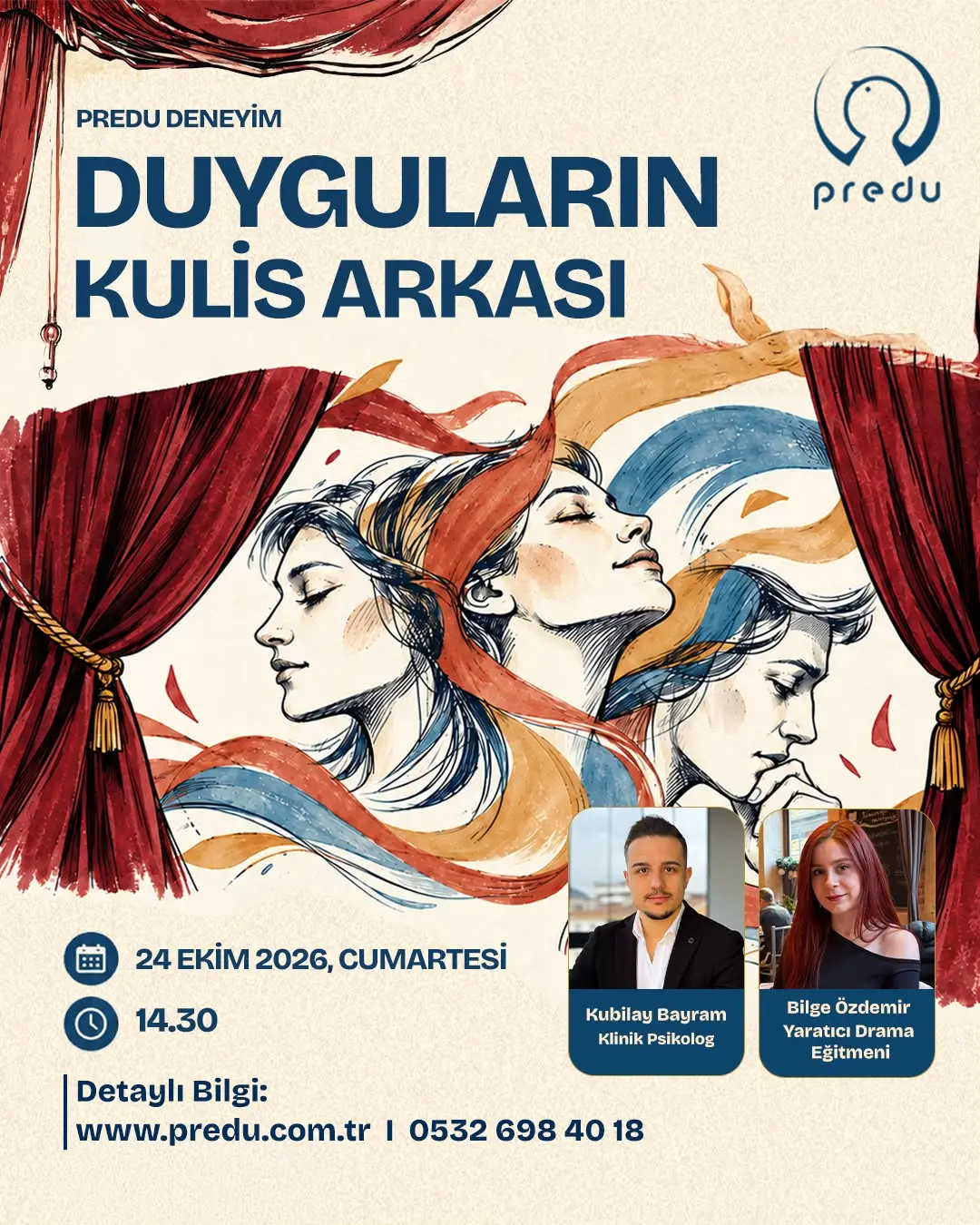 24 Ekim 2026 tarihli Duyguların Kulis Arkası — Duygusal Farkındalık ve Doğaçlama Atölyesi afişi.