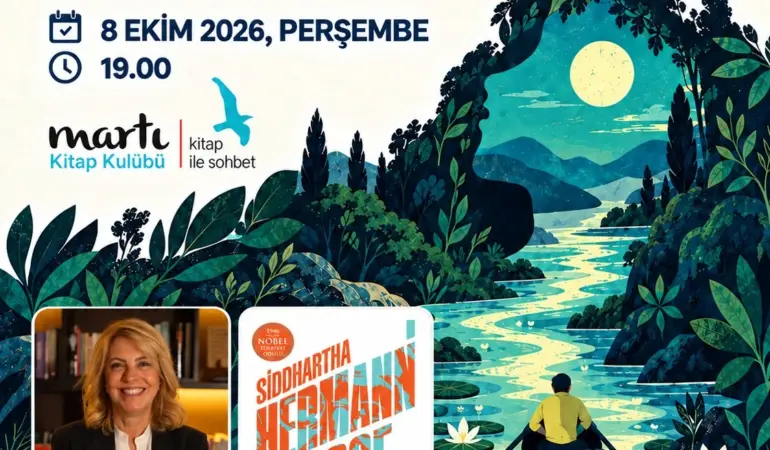 Yeşim Afşar Uncu moderatörlüğündeki 8 Ekim 2026 tarihli Siddhartha Kitap ile Sohbet etkinlik afişi.